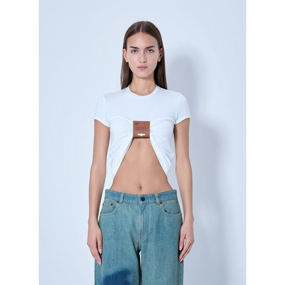 Jean Paul Gaultier Women Stretch Viscose Jersey Baby T-Shirt